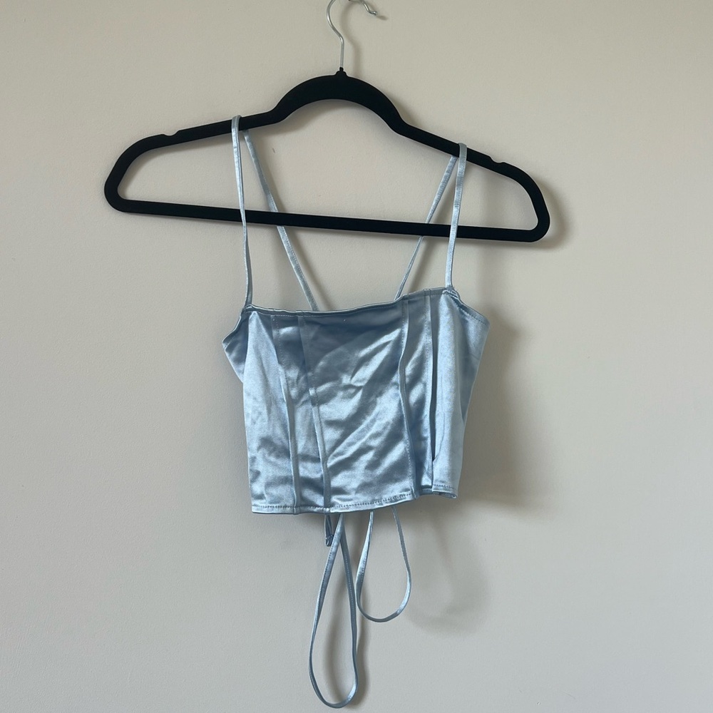 H&M Satin Blue Top